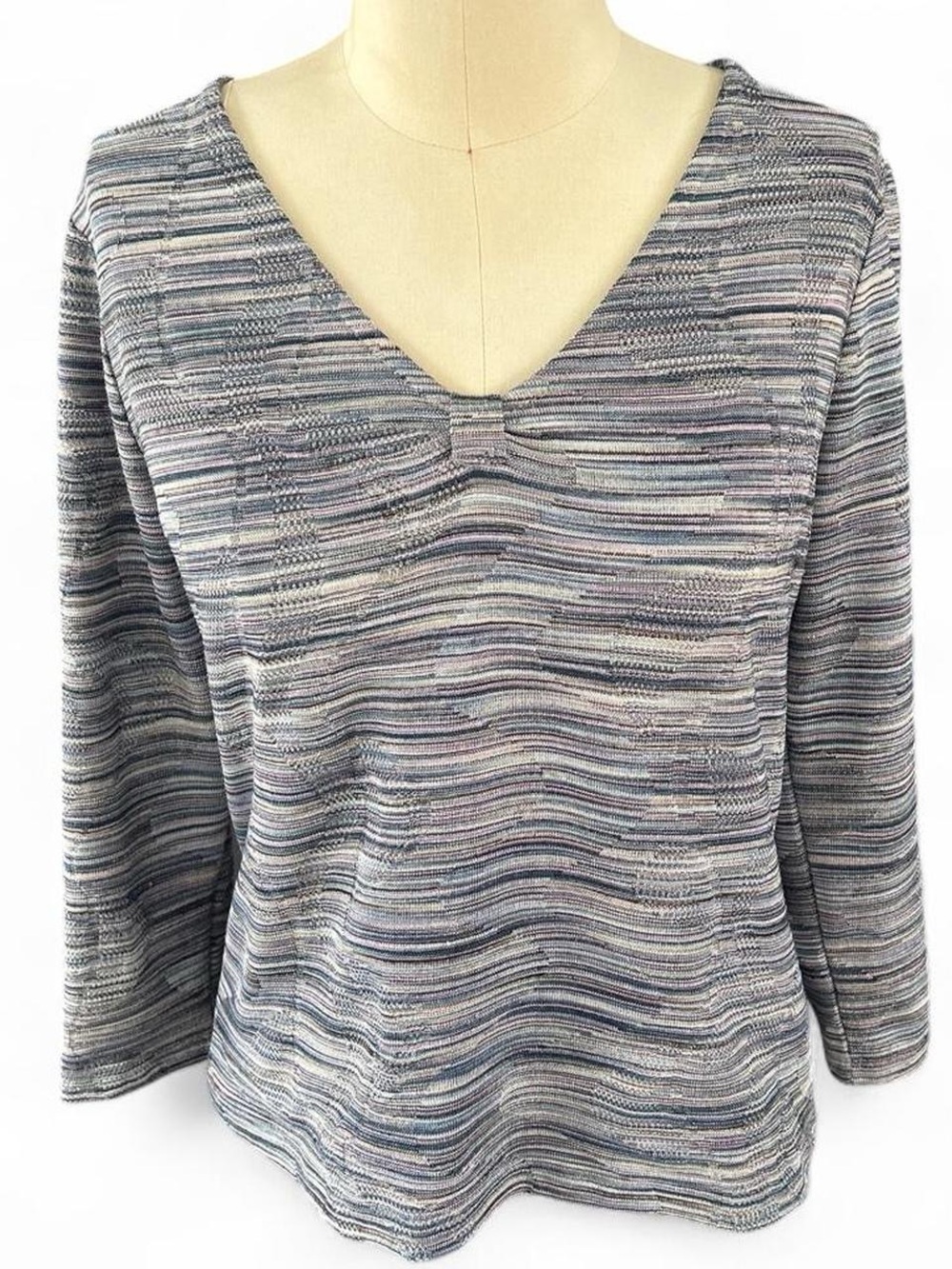 Jones New York Petite Collection Space Dye 3/4 Sleeve Top